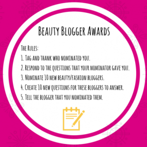 beauty blogger award rules